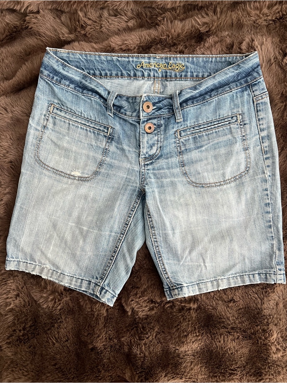 American Eagle Outfitters Faded Light Blue Denim Shorts